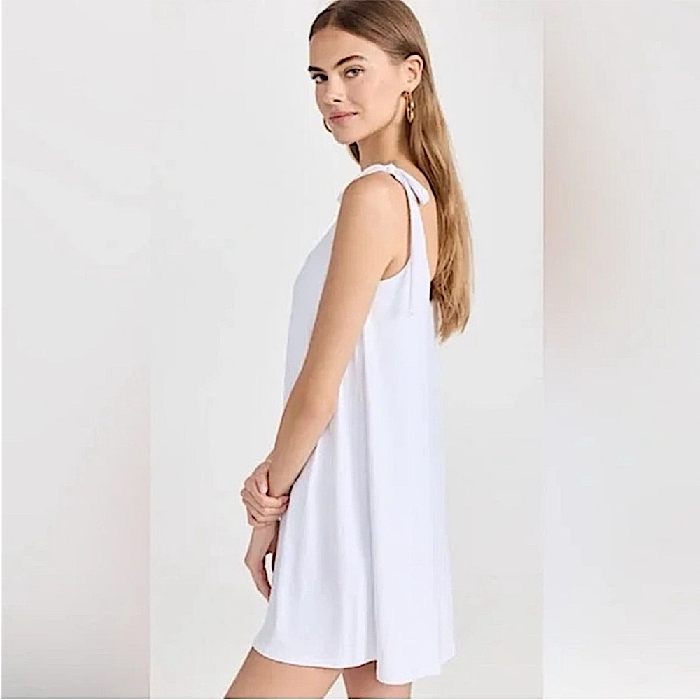 NWT Revolve X Susana Monaco Tie Strap Flare Mini Dress Color Sugar White Medium - Picture 4 of 13
